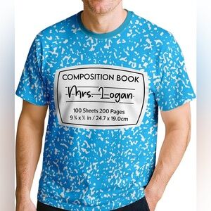 Unisex “Composition Book” themed Shirt